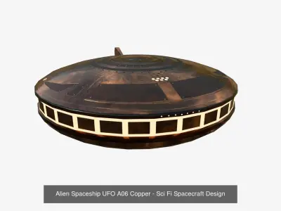 10 Alien Spaceships UFO Collection F Copper - Spacecraft Design 3D Model Pack