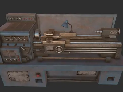 HQ PBR Lathe Low-poly 3D model