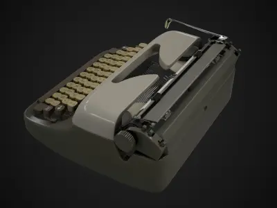 Typewriter Adler Primus Low-poly 3D model