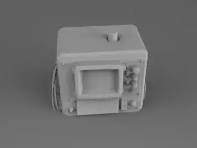 Retro Futuristic Industrial Computer Terminal  3D print model