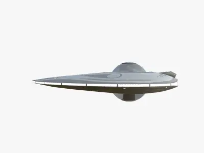 Alien Spaceship UFO I09 Full White - Sci Fi Spacecraft Design Low-poly 3D model