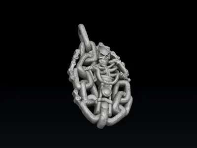 Biker Skull Pendant 3D print model