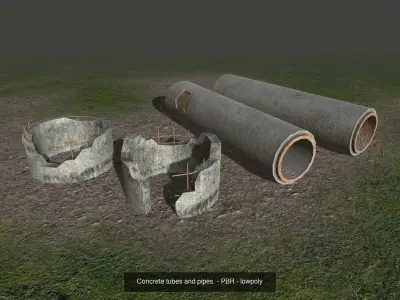 Postapocalyptic assets 3D Model Pack
