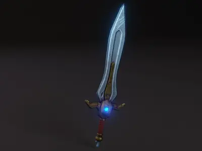 Stylized Fantasy Sword Free low-poly 3D model
