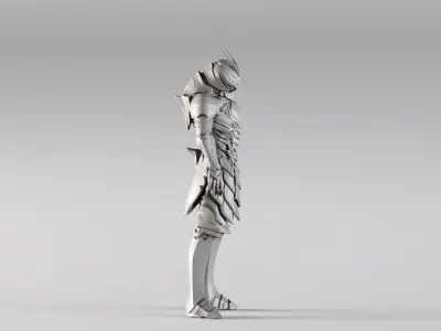 S00148 Sci-Fi Alien Warrior Armor Gray Mesh 3D Model 3D model