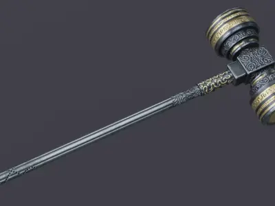 Hammer 04 Low-poly 3D model