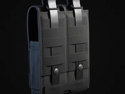 Military Pouch Low-poly 3D model