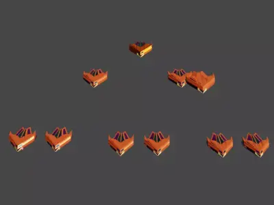 Brig Spaceship  Low-poly 3D model