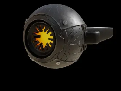 Sci fi fire drone 2 Low-poly 3D model