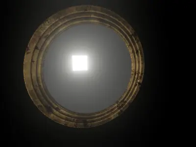 Old Antique Circle Mirror Low-poly 3D model