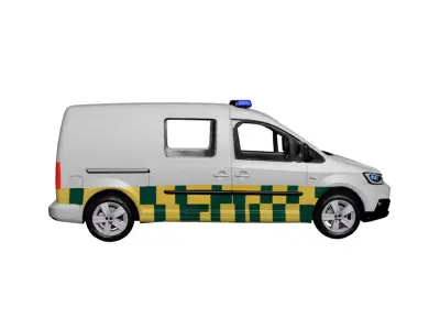 Mini Animal Ambulance 3D Model Compact Veterinary Rescue Vehicle 3D model