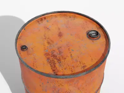 Steel Barrel - Orange - Dirty 3D model