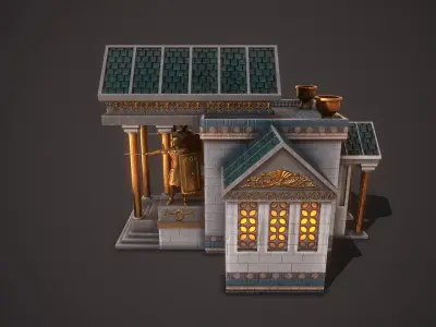 Roman Greek Town Hall Low-poly 3D model