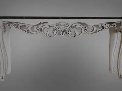Vintage Console Table Low-poly 3D model