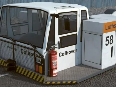 Aircraft Towing Tractor PBR 3D model
