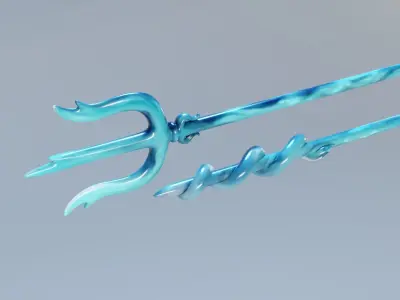 Hololive Gawr Gura Trident Low-poly 3D model