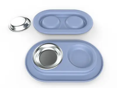 Pet Bowl M02 - with STL Low-poly 3D model