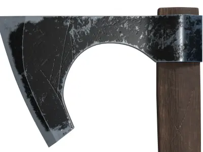 Battle Axe 02 Low-poly 3D model