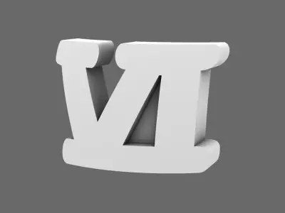 Space Knights V10K Standard Roman Numeral 06 Shoulder Symbols 3D print model