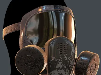 Gas mask helmet 3d model scifi Low-poly  Low-poly 3D model 57