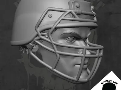 Grid Iron head for 6 inch Action Figures 3D print model