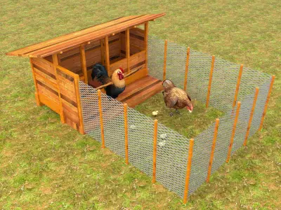 Chicken Coop Low-poly 3D model purchase
