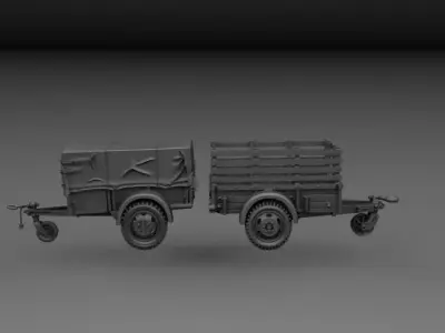 WW2 US ARMY TRAILERS 3D print model
