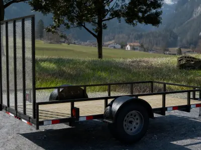 Single Axle Trailer 3D model