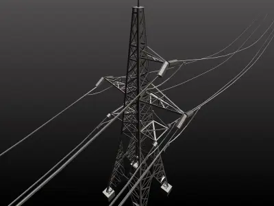 Power line 110 kV 3D model
