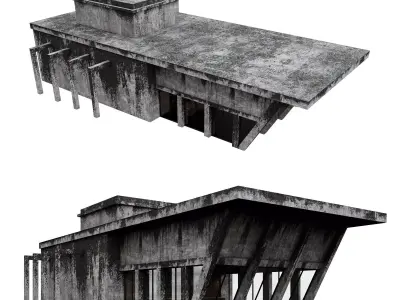 Modern Concrete building 3D model