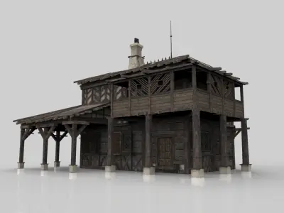 Medieval house fantasy 08 Low-poly 3D model