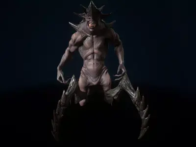 Monster 1 demon with claws Free low-poly 3D model