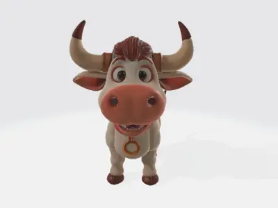 Cartoon bull Low-poly 3D model