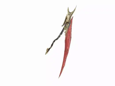 Magical weapon Golden Reape Scythe 3D model