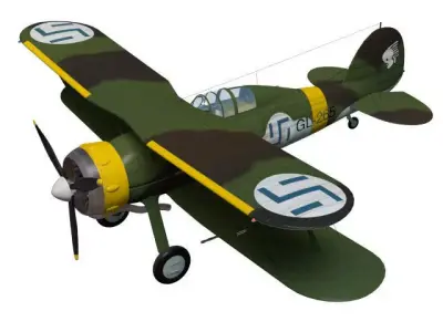Gloster Gladiator Mk-II Finnish Air Force 3D model