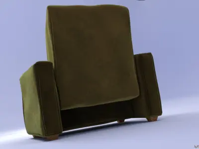 Green Arm Chair Cozy 3D model