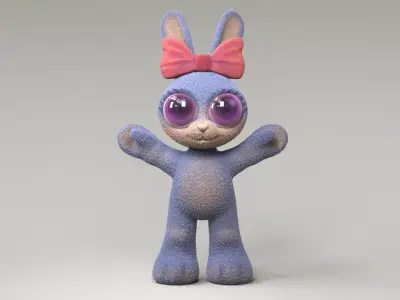 Rabbit cartoon 3d model Low-poly 3D model