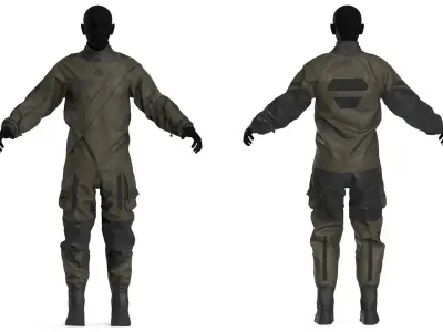 R7 WATERPROOF RESCUE DRYSUIT Low-poly 3D model