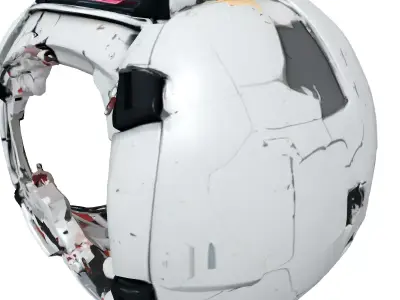 Damaged SciFi Containment Pod Low-poly 3D model