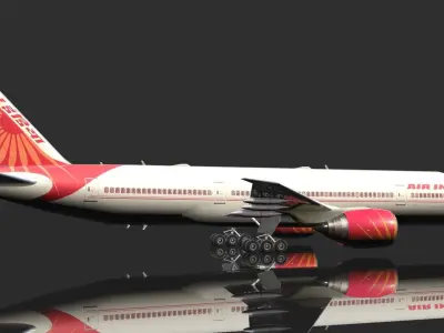 Boeing 777 low polygon Low-poly 3D model