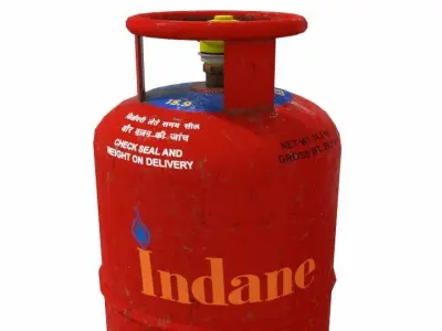 LPG Gas Cylinder Low-poly 3D model