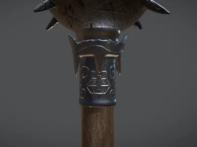 Game ready Mace - medieval weapon Low-poly 3D model