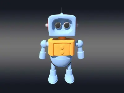 Cartoonish Robot Low-poly 3D model
