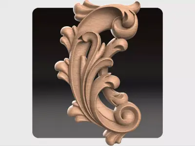 Carved decor ornament for cnc 01 3D model purchase