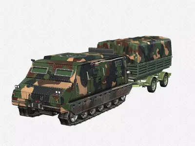Tracked armored vehicle Low-poly 3D model purchase