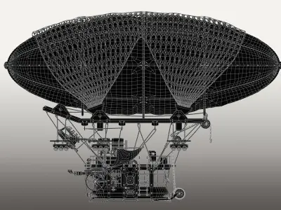 Steampunk Airship Low-poly 3D model