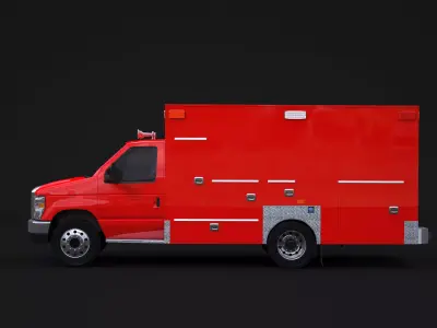 E-Series EMS Ambulance Truck 3D model