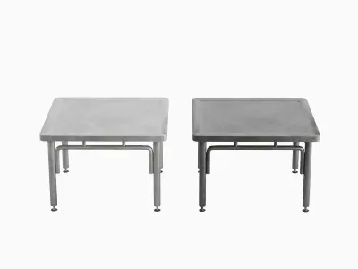 Steel Table 01  Low-poly 3D model