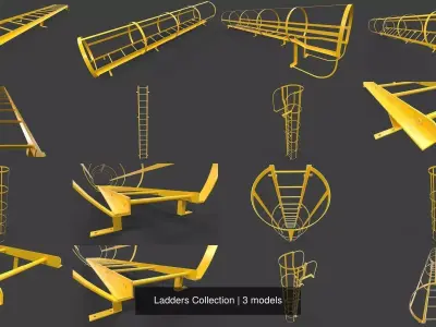 Ladders Collection - Low Poly ladder 3D Model Pack