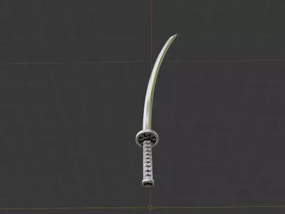 Japanese Katana Sword 3D Model Realistic Game Ready Blade 3D model